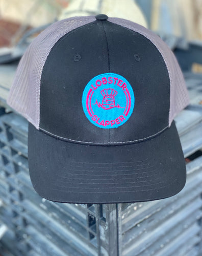 Teal & Pink Logo Black Hat