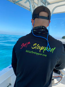 Men's/Woman's Black "GET SLAPPED" Rasta Shirt UV Long Sleeve Tee