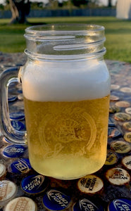 Lobster Slapper Logo Etched Glass Mason Jar